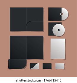 Mockup files cds and cards design of corporate identity template and branding theme Vector illustration
