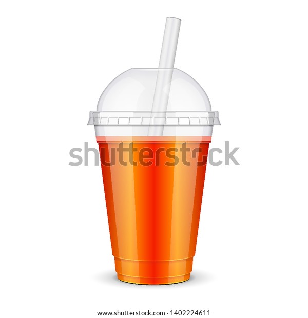Download Mockup Filled Disposable Plastic Cup Lid Stock Vector Royalty Free 1402224611