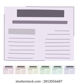mockup financial newspaper cartoon. layout front, press cover, newsletter editorial mockup financial newspaper sign vector 