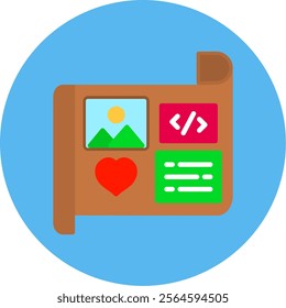 Mockup Flat Multi Color Vector Icon Design