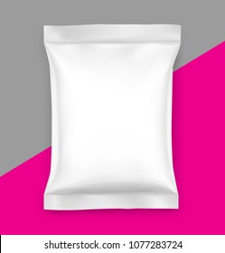 Mockup of food chips pillow. Vector illustration ready and simple to use for your design, promo, ad. EPS10.