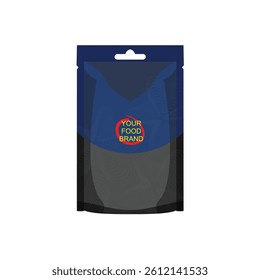 Mockup for food packaging. Design using the concept of standing pouch which is prioritized for displays that attract the attention of potential consumers