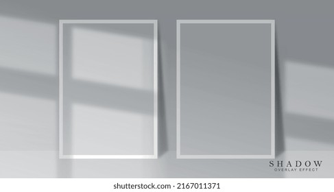 Mockup frame A4. Place for photo as keepsake, graphic elements for decorating apartment. Template or layout for presentation, company text or logotype. Realistic isometric vector illustration