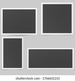 Die Einzelbilder im Retro-Stil zusammenstellen. Schwarze Fotorahmen.