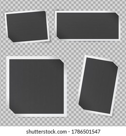 Mockup of frames in retro style. Black photo frames.