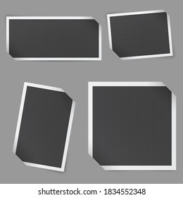 Mockup of frames in retro style. Black photo frames.