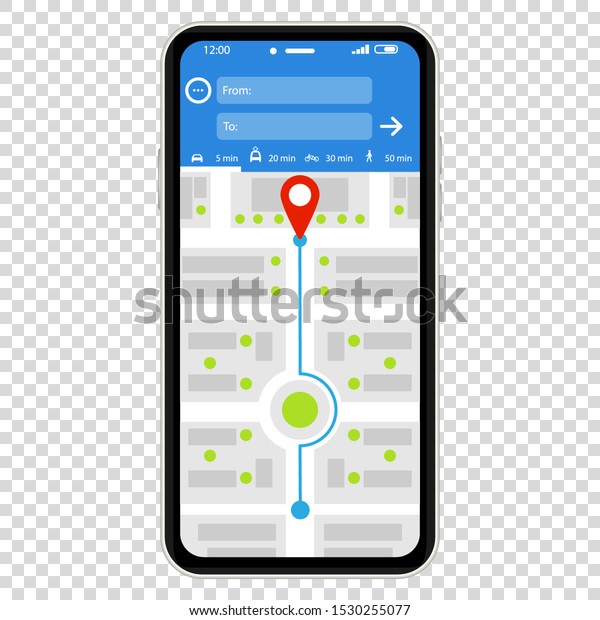 Mockup with\
gps navigation phone. map mobile\
.Vector