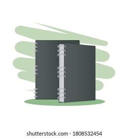 Diseño de libretas de color gris de imagen corporativa y tema de marca. Ilustración vectorial
