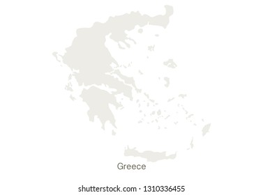 Mockup of Greece map on a white background. Vector illustration template.