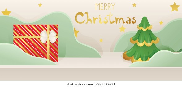 Mockup of greeting card for Christmas