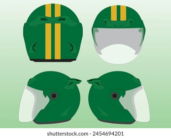 Mockup Helmet MT - 168, Motorcycle helmet in front, back and angle view.