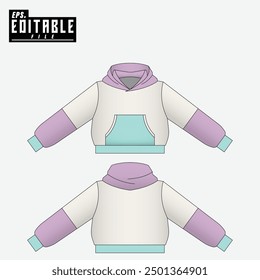 mockup hoodie jumper zipper cropped template design with a modern pastel color combination