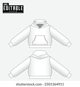 mockup hoodie jumper zipper cropped template design with a modern pastel color combination