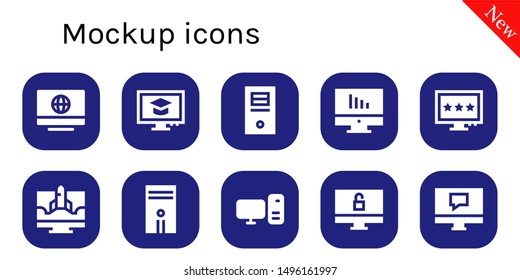mockup icon set. 10 filled mockup icons.  Collection Of - Computer