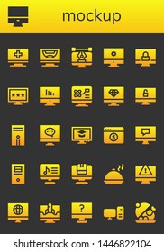 mockup icon set. 26 filled mockup icons.  Simple modern icons about  - Computer, Salver
