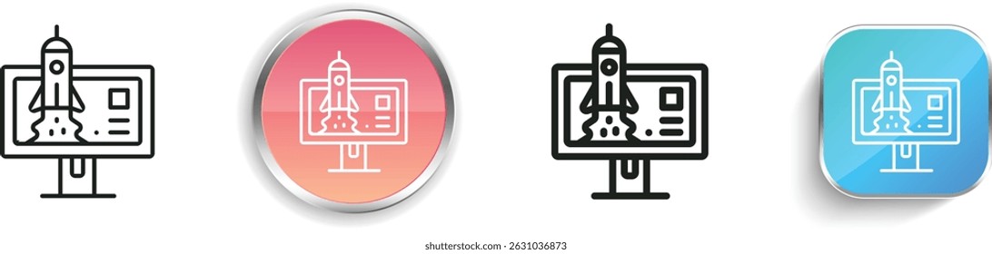 mockup icon. Thin Linear, Regular and Button Style Design Isolated On White Background