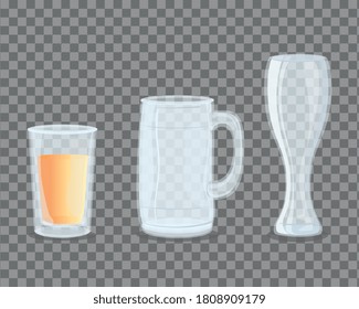 íconos de burla, gafas transparentes diseño vectorial vacío