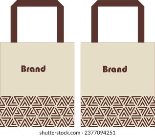 Mockup and illustration design for goody bag with modern pattern