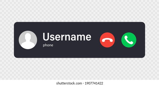Mockup incoming call. Mobile call screen template. New Call screen template. Vector illustration