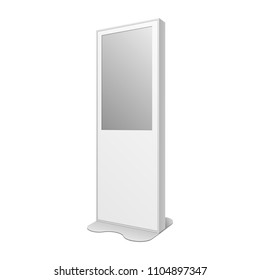 Mockup Interactive Indoor Advertising Display Stand Banner Or Lightbox. Illustration Isolated On White Background. Template Ready For Your Design. Vector EPS10