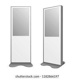 Mockup Interactive Indoor Advertising Display Stand Banner Or Lightbox. Illustration Isolated On White Background. Template Ready For Your Design. Vector EPS10