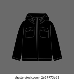 Mockup Jacket black Vector Illustration