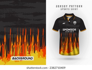 mockup of jersey black and yellow, sports jersey background, soccer jersey, running jersey, outdoor workout, sport pattern.