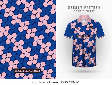 mockup of jersey blue and pink, sports jersey background, soccer jersey, running jersey, outdoor workout, sport pattern.