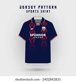 mockup of jersey navy blue and red, sports jersey background, soccer jersey, running jersey, outdoor workout, sport pattern.