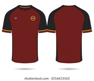 Mockup jersey raglan front and back view