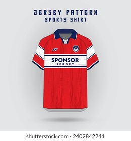 mockup of jersey red and white, sports jersey background, soccer jersey, running jersey, outdoor workout, sport pattern.