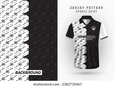 mockup of jersey white and black, sports jersey background, soccer jersey, running jersey, outdoor workout, sport pattern.