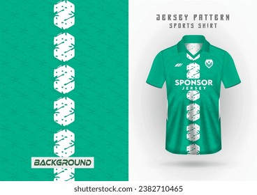 mockup of jersey white and green, sports jersey background, soccer jersey, running jersey, outdoor workout, sport pattern.