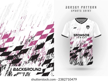 mockup of jersey white and pink, sports jersey background, soccer jersey, running jersey, outdoor workout, sport pattern.