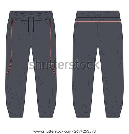 Mockup of jogger pants front and back view