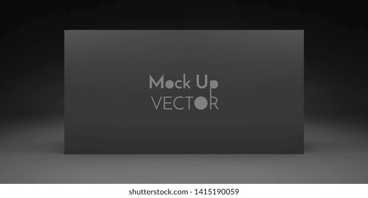Mockup of a landscape-oriented magazine or catalogue. Blank sheet of paper. Element for advertising and promotional message. 3d vector illustration for your design.