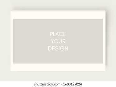 Mockup of a landscape-oriented magazine or catalogue. Blank sheet of paper. Element for advertising and promotional message. 3d vector illustration for your design.
