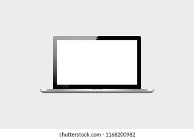 Mockup of Laptop with blank white screen