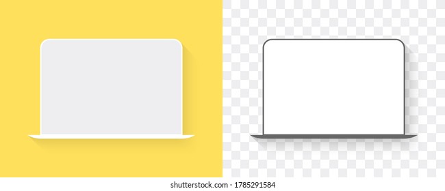 Portátil de burla. Aparato electrónico. Ilustración del vector
