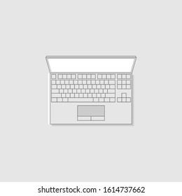 Mockup laptop top view, laptop flat design, free vector