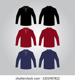 mockup long plain collar shirts with various colors