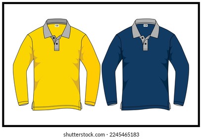 Mockup long sleeved polo shirt