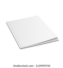 Mockup Magazine Cover, Book, Booklet, Brochure. Illustration Isolated On White Background. Mock Up Template Ready For Your Design. Vector EPS10