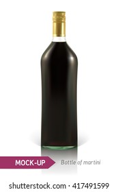 Mockup martini bottle