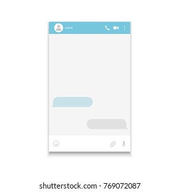 Mockup of the messenger page. Template of the instant messenger page with messages, dialog boxes. working area of the chat. Social network