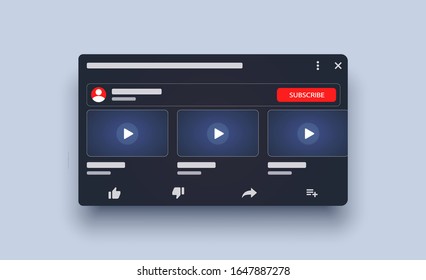 Mockup Mobile Multimedia Player. Template Screen Phone Web Media Player, App, Ui. Promotion. Social Media Youtube Concept. Vector Illustration. EPS 10