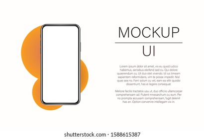 Mockup modern device. Vector eps10 realistic smartphone template. Phone frame with empty display isolated on white background. Stock illustration with copy space