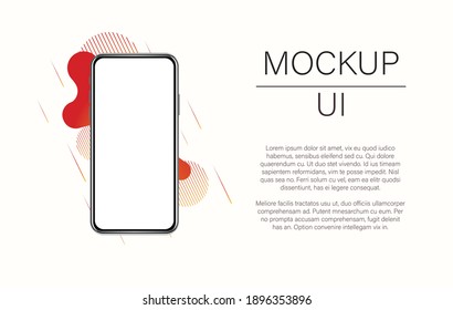 Mockup modern device. Vector eps10 realistic smartphone template. Phone frame with empty display isolated on white background. Stock illustration with copy space