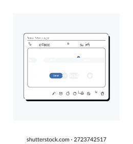 A mockup of a modern email composition window with a send button