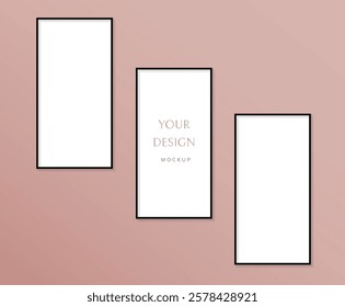 Mockup, modern Frame . Vector illustration on transparent background